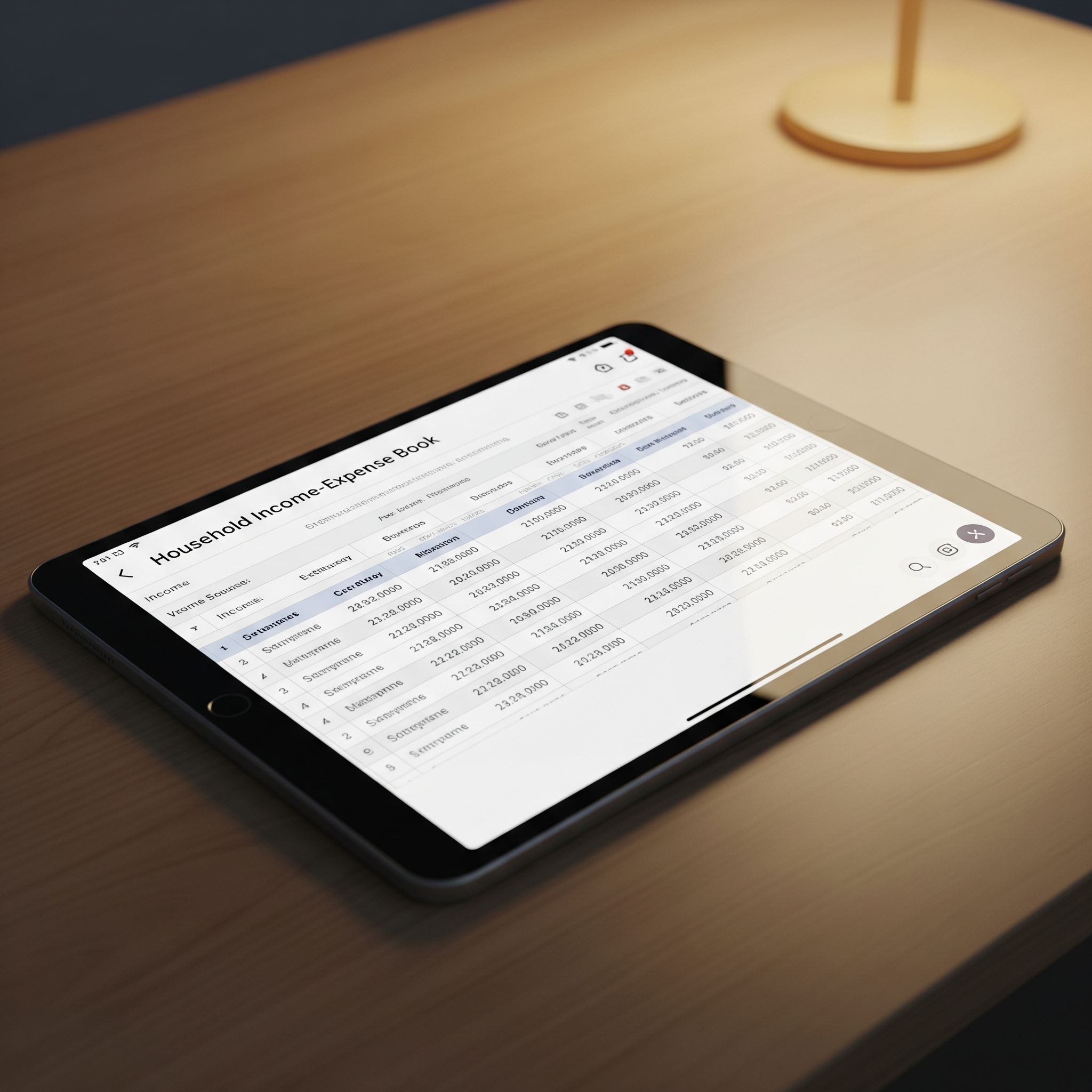 Beispiel eines Haushaltsbuchs